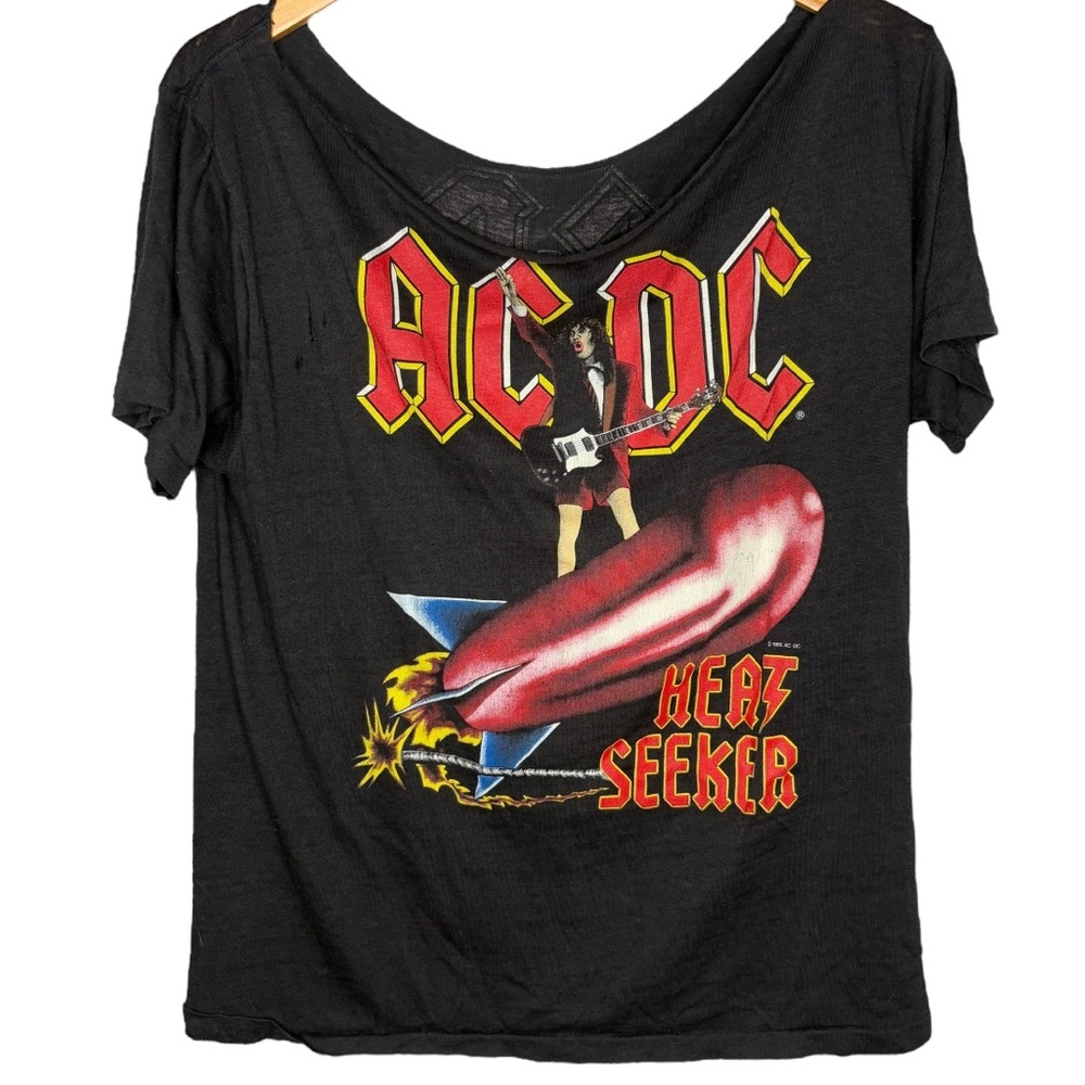 Vintage AC/DC band tshirt 1988 heat seeker world tour shirt
